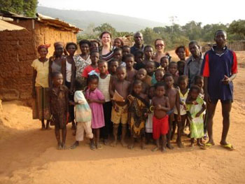 Julia and Jo with some loca lvillagers in Ghana